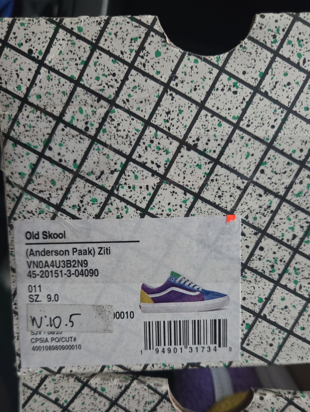Vans x Anderson Paak Old Skool Women Yellow Purple Ziti Low Top hairy suede 0926 - Picture 8 of 10